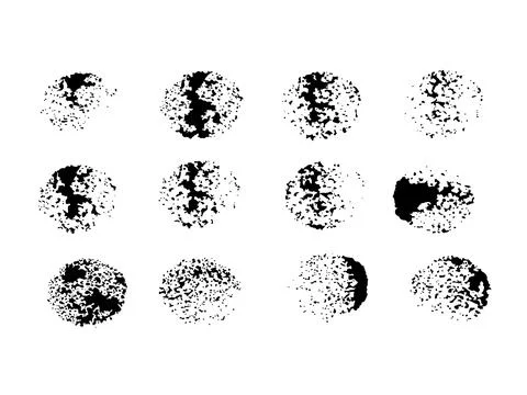 Dots Vector Abstract Blots Grunge Brush Hand Drawn Texture in Black Color Sketch Stock Illustration