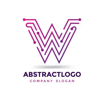 Dots W Letter Logo Design. Abstract W Alphabet Icon Vector element. Stock Illustration