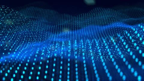 Dots wave abstract blue background. Technology background, from series best c Stock Illustration