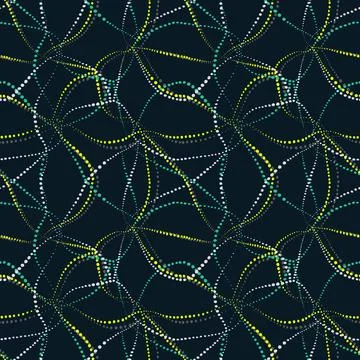 Dots waves pattern neuron futuristic texture green Illustrazione stock