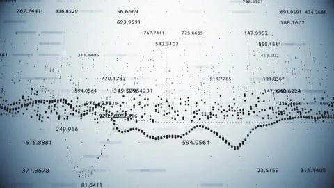 Dots on a white background bouncing on the chart Stock Footage 136724905