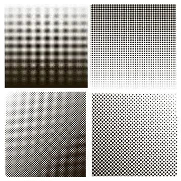Dots on White Background. Halftone Texture. Halftone Patterns. Set of Half... Stock Photos