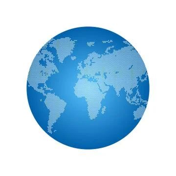 Dots world globe vector illustration isolated Stock Illustration