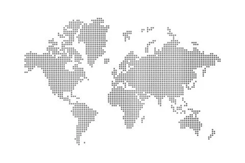 Dots world map Stock Illustration