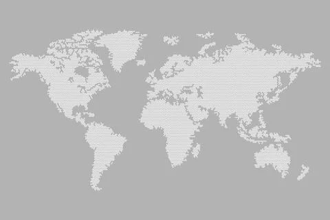 Dots world map vector illustration isolated Stock Illustration