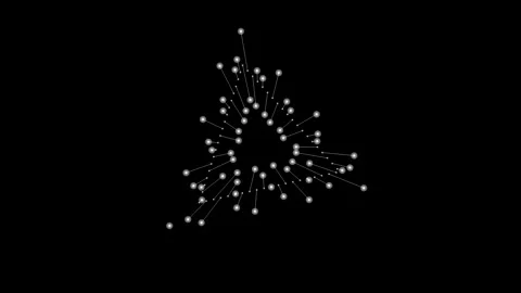 Dotted 3D triangles rotate and pulse in synchronized abstract patterns Stock Footage 327438951