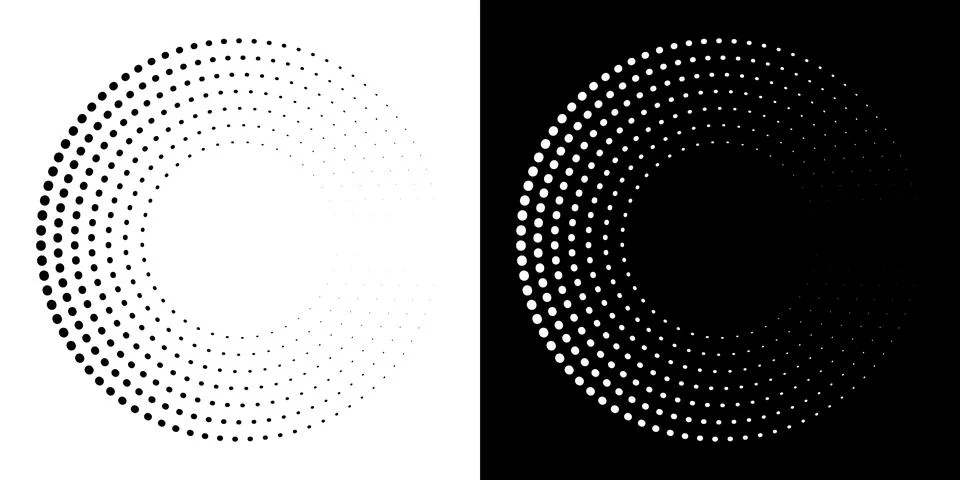 Dotted abstract circle geometric shape. Dots round circle shape. Stock Illustration