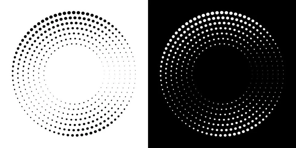 Dotted abstract circle geometric shape. Dots round circle shape. Stock Illustration