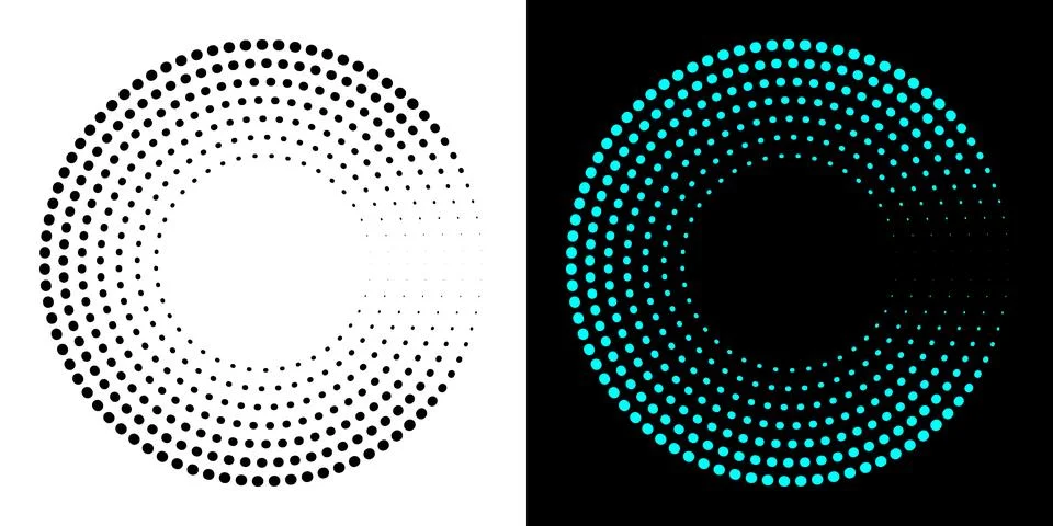 Dotted abstract circle geometric shape. Dots round circle shape. Stock Illustration