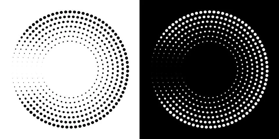 Dotted abstract circle geometric shape. Dots round circle shape. Stock Illustration