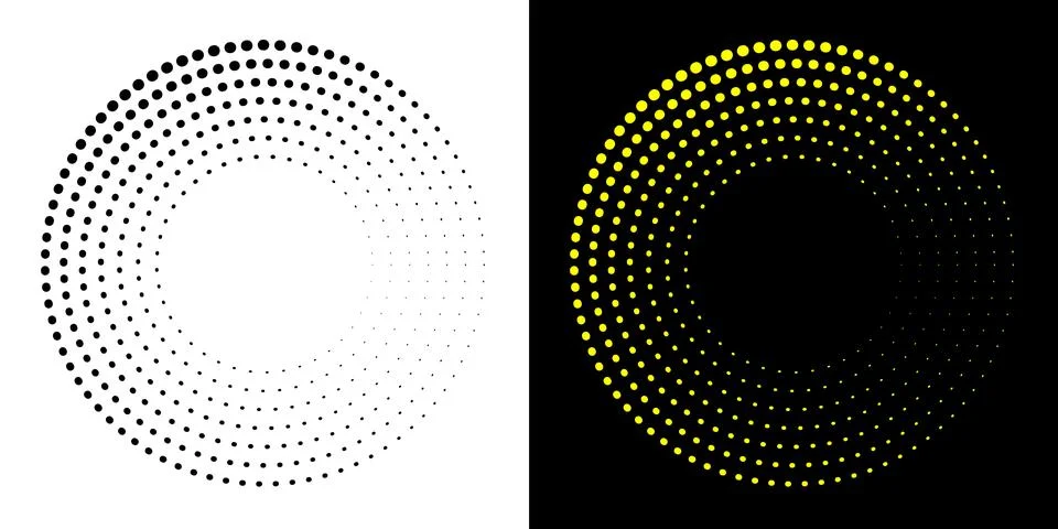 Dotted abstract circle geometric shape. Dots round circle shape. Stock Illustration