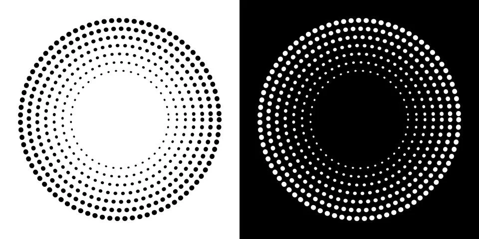 Dotted abstract circle geometric shape. Dots round circle shape. Stock Illustration