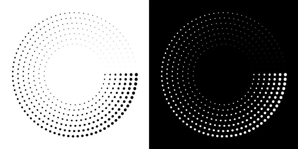 Dotted abstract circle geometric shape. Dots round circle shape. Stock Illustration