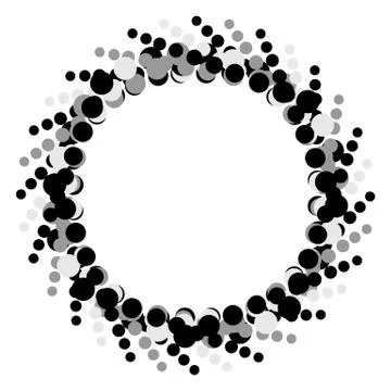 Dotted abstract element, circles in circular fashion. Vector art. Illustrazione stock