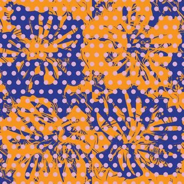 Dotted Abstract Floral seamless pattern design Stock Illustration