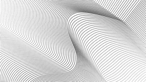 Dotted abstract wavy pattern. Vector halftone effect. Illustrazione stock
