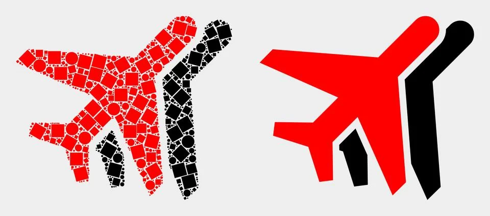 Dotted and Flat Vector Airplanes Icon Illustrazione stock