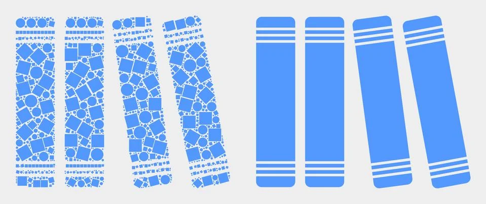 Dotted and Flat Vector Books Icon Illustrazione stock