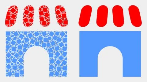 Dotted and Flat Vector Building Icon Ilustración de archivo