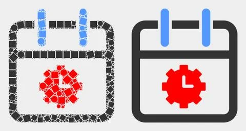 Dotted and Flat Vector Calendar Time Options Icon イラスト素材