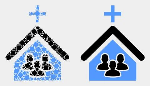 Dotted and Flat Vector Church People Icon Ilustración de archivo