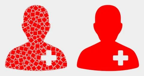 Dotted and Flat Vector Doctor Icon Illustrazione stock