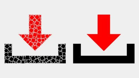 Dotted and Flat Vector Download Icon 스톡 일러스트