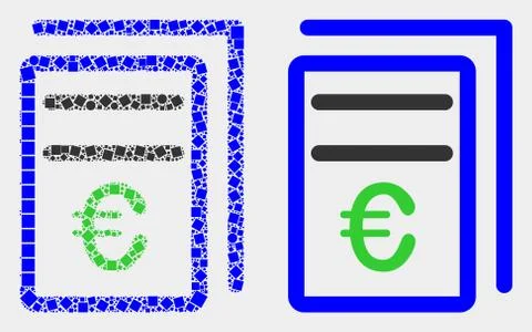 Dotted and Flat Vector Euro Price Pages Icon Illustrazione stock