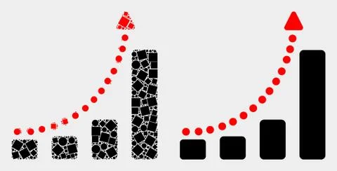 Dotted and Flat Vector Fast Growing Trend Icon Illustrazione stock