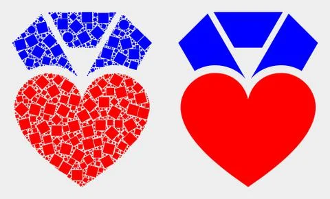 Dotted and Flat Vector Heart Award Icon Illustrazione stock