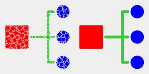 Dotted and Flat Vector Hierarchy Icon 스톡 일러스트