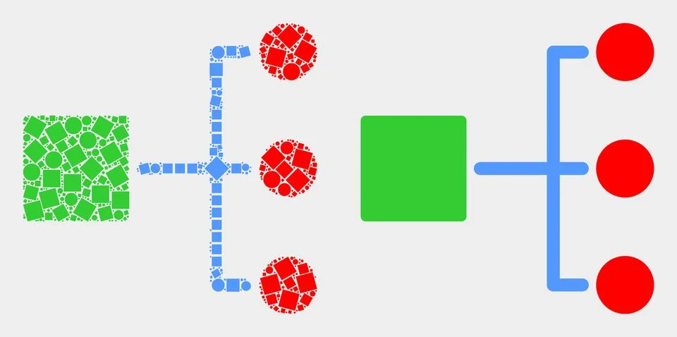 Dotted and Flat Vector Hierarchy Icon Ilustración de archivo