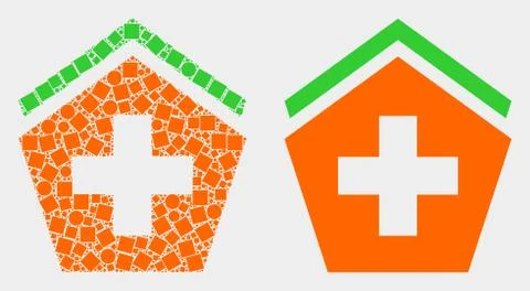 Dotted and Flat Vector Hospital Icon Ilustración de archivo