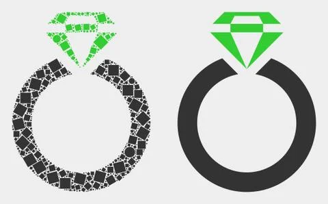Dotted and Flat Vector Jewelry Ring Icon Illustrazione stock
