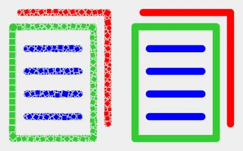 Dotted and Flat Vector List Page Icon Ilustração Stock
