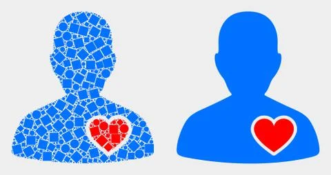 Dotted and Flat Vector Lover Heart Icon Illustrazione stock