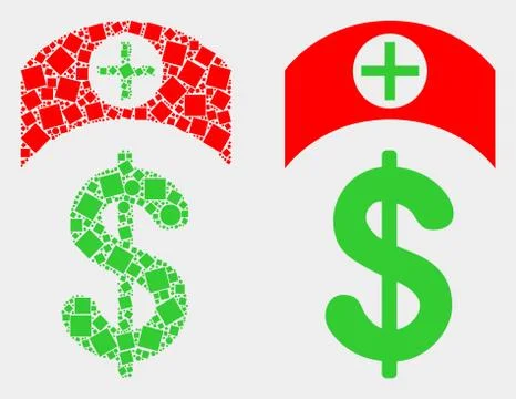 Dotted and Flat Vector Medicine Price Icon 스톡 일러스트