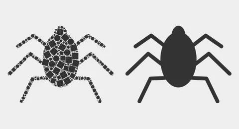 Dotted and Flat Vector Mire Tick Icon Illustrazione stock