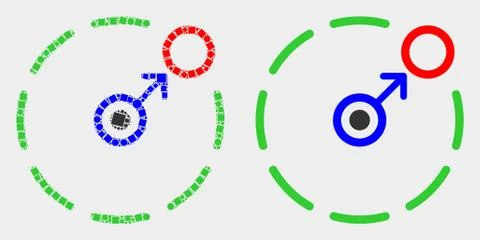 Dotted and Flat Vector Move to Circle Perimeter Icon Illustrazione stock