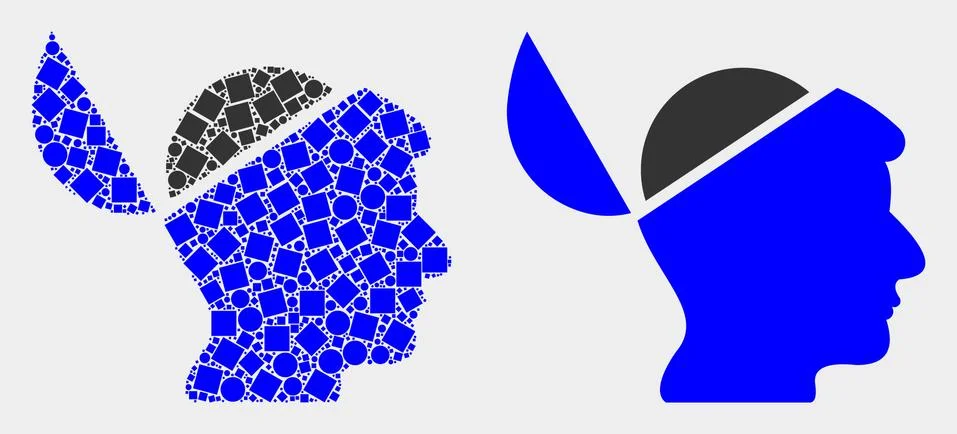 Dotted and Flat Vector Open Mind Icon Illustrazione stock