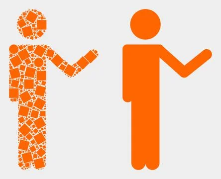 Dotted and Flat Vector Person Show Icon イラスト素材