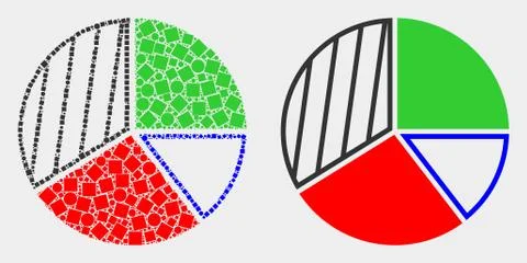 Dotted and Flat Vector Pie Chart Icon Stock Illustration