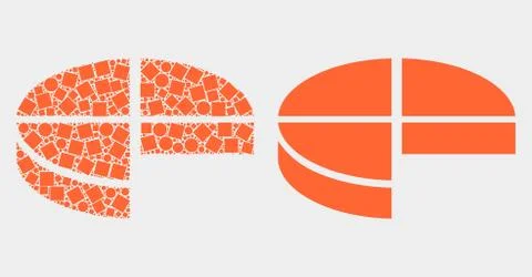 Dotted and Flat Vector Pie Chart Icon Stock Illustration