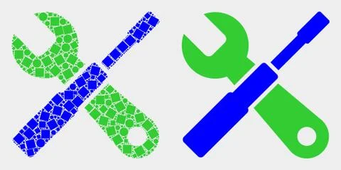 Dotted and Flat Vector Setup Tools Icon 스톡 일러스트