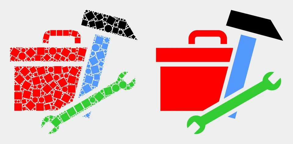 Dotted and Flat Vector Toolbox Icon イラスト素材