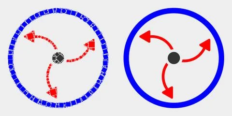 Dotted and Flat Vector Turbine Rotation Icon Illustrazione stock
