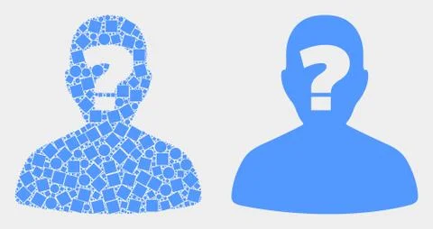 Dotted and Flat Vector Unknown Person Icon Illustrazione stock