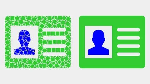 Dotted and Flat Vector User Card Icon Stock Illustration