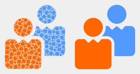 Dotted and Flat Vector Users Icon Illustrazione stock