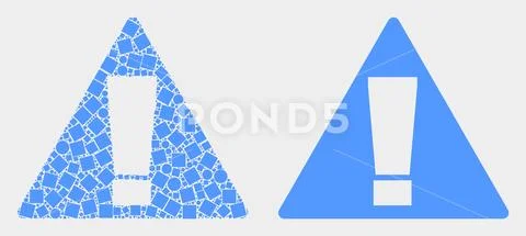 Dotted and Flat Vector Warning Icon Stock Illustration
